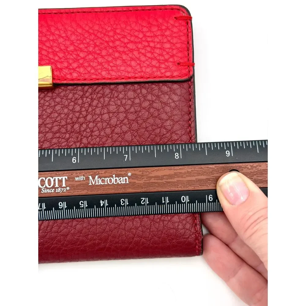 Marc by Marc Jacobs Colorblock Travel Wallet Red Burgundy Leather